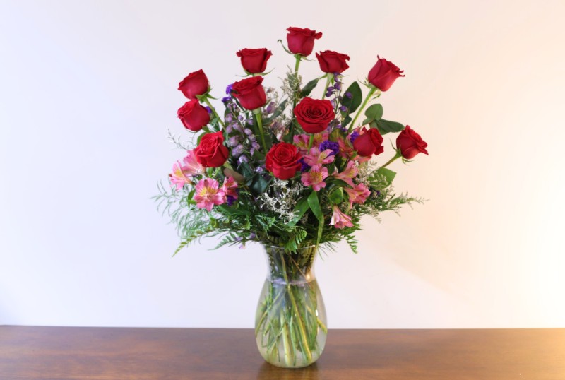 One Dozen Red Roses Premium